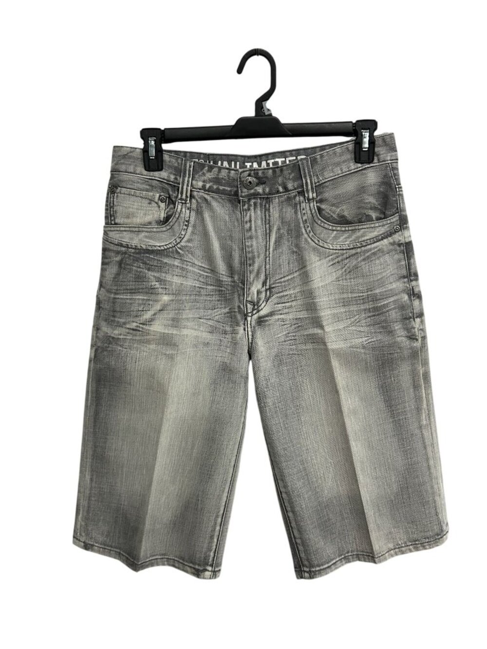 72 Unlimited 32 Mens Gray Denim Shorts Casual Distressed Grungecore Alt Aestheti